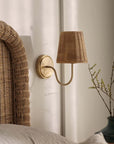 Rattan Brass Wall Light