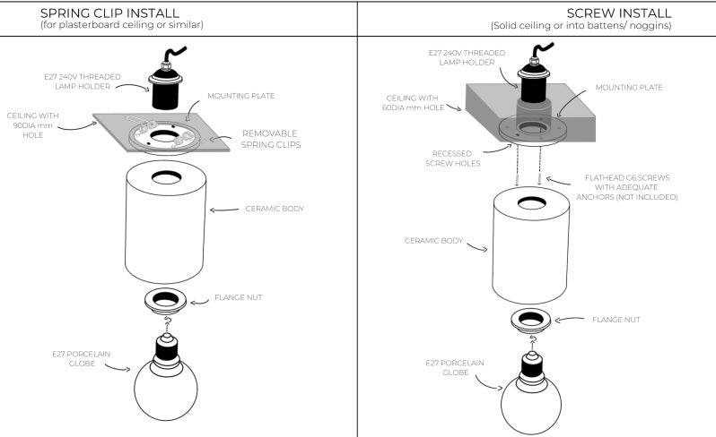 Wobbly Dawn Surface Mount Ceramic Ceiling Light