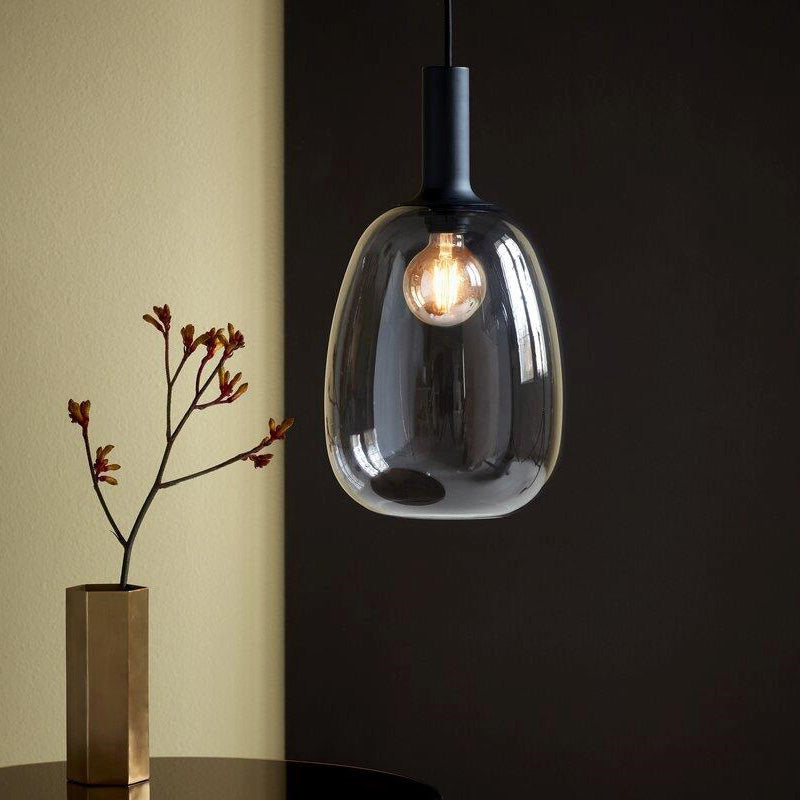 Smoked glass deals ball pendant light