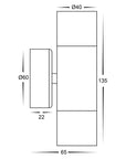 Mini Up & Down Wall Pillar Light 316 Stainless Steel