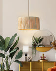 Drum Raffia Pendant Light