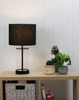 Black & Glass Table Lamp