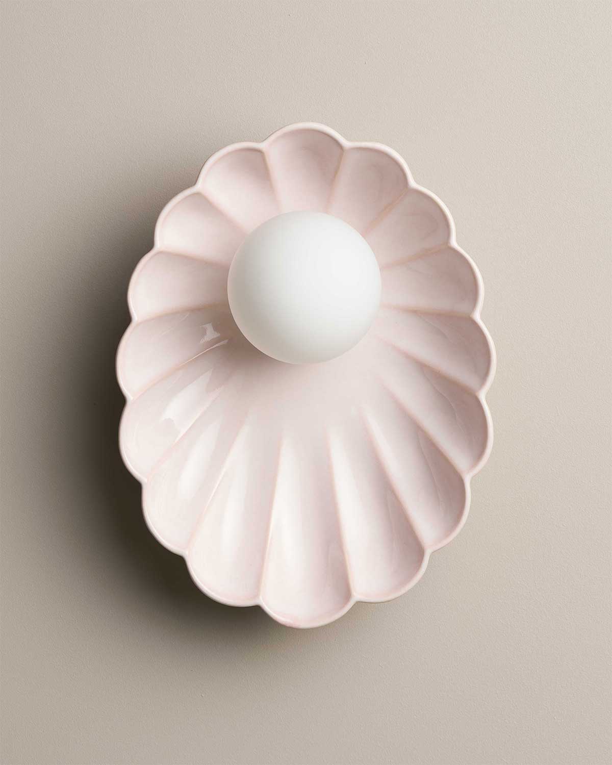 Ceramic Wall Oyster Sconce Light