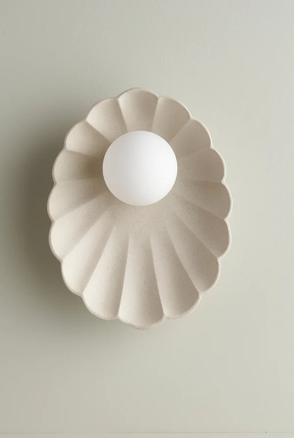 Ceramic Wall Oyster Sconce Light