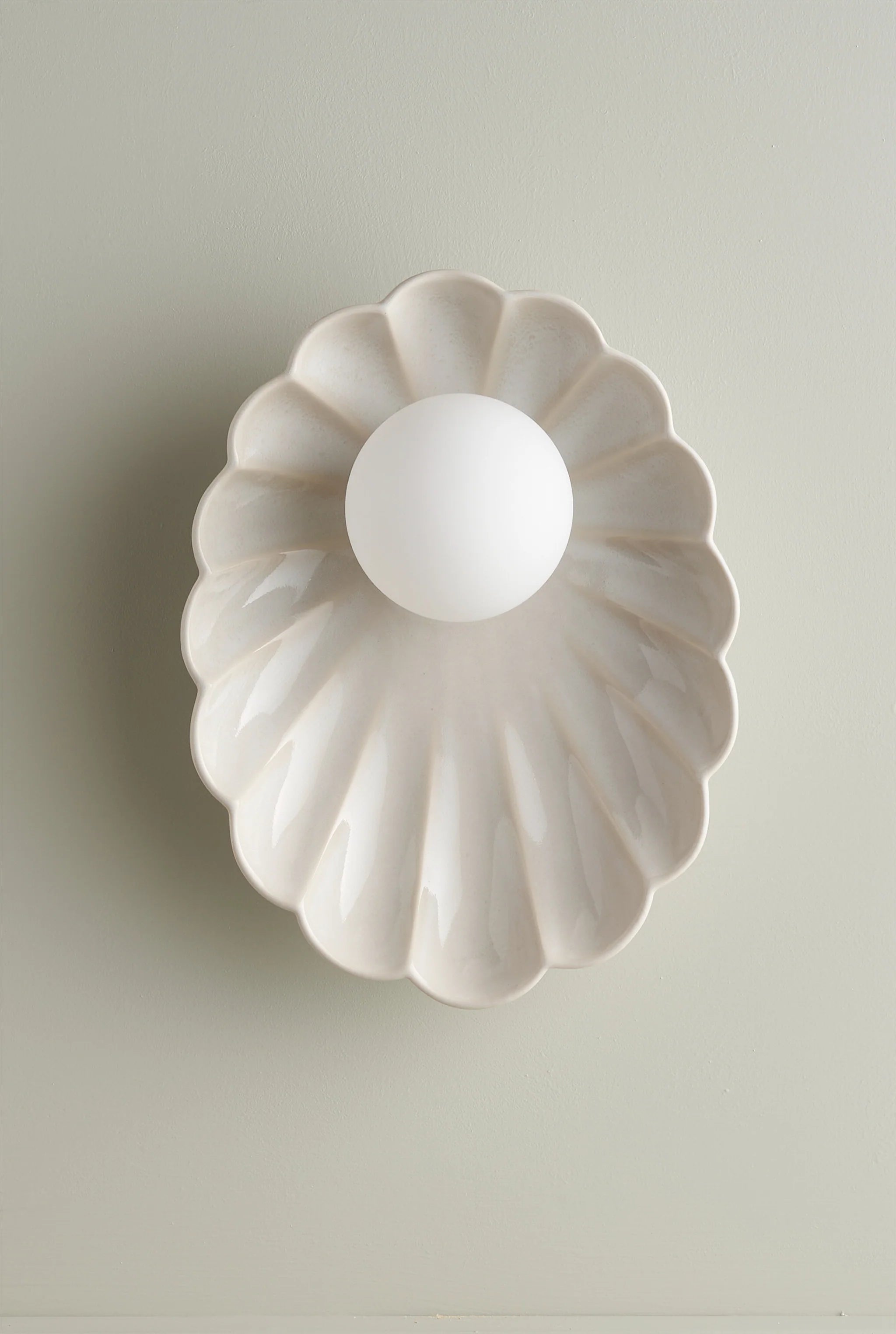 Ceramic Wall Oyster Sconce Light