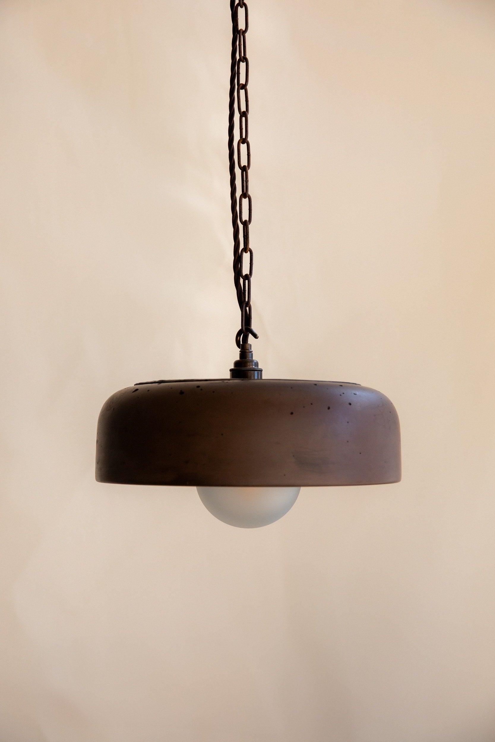 Concrete Large Wide Bowl Pendant