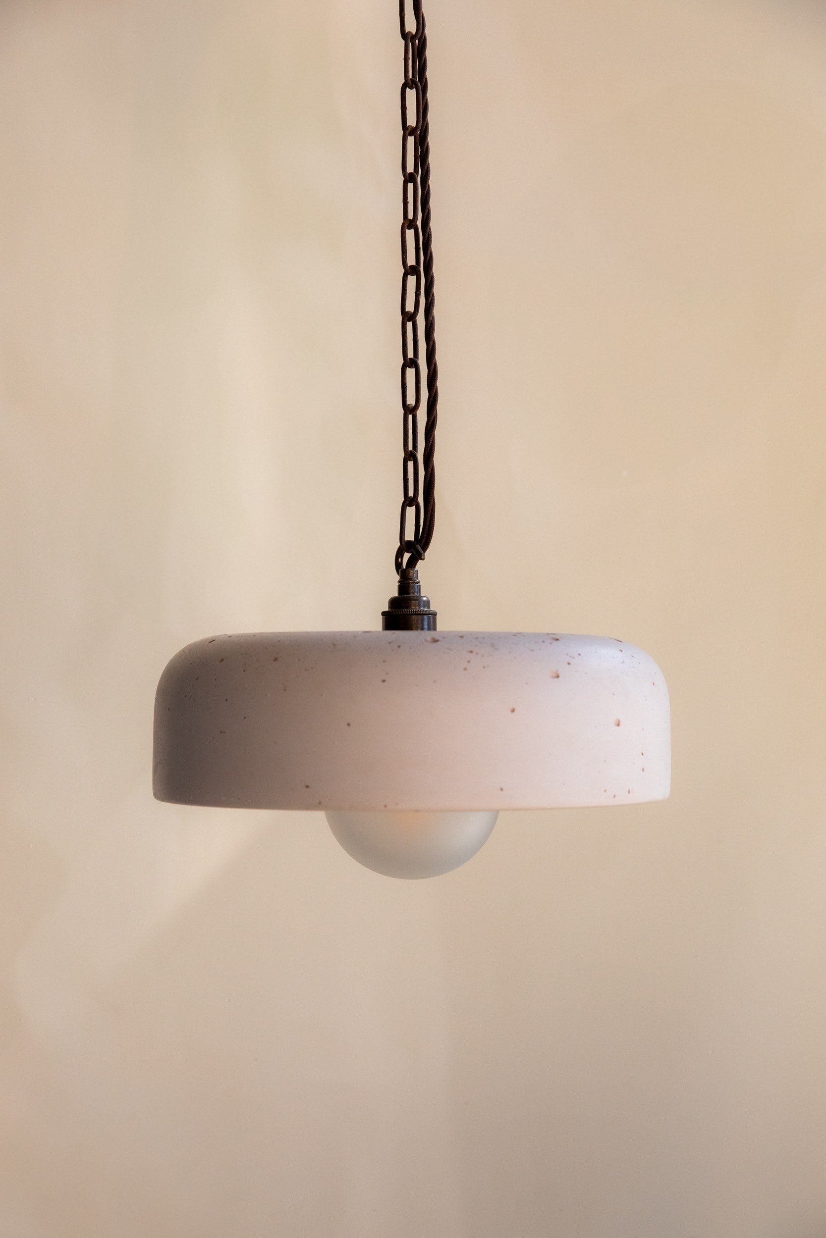 Concrete Large Wide Bowl Pendant