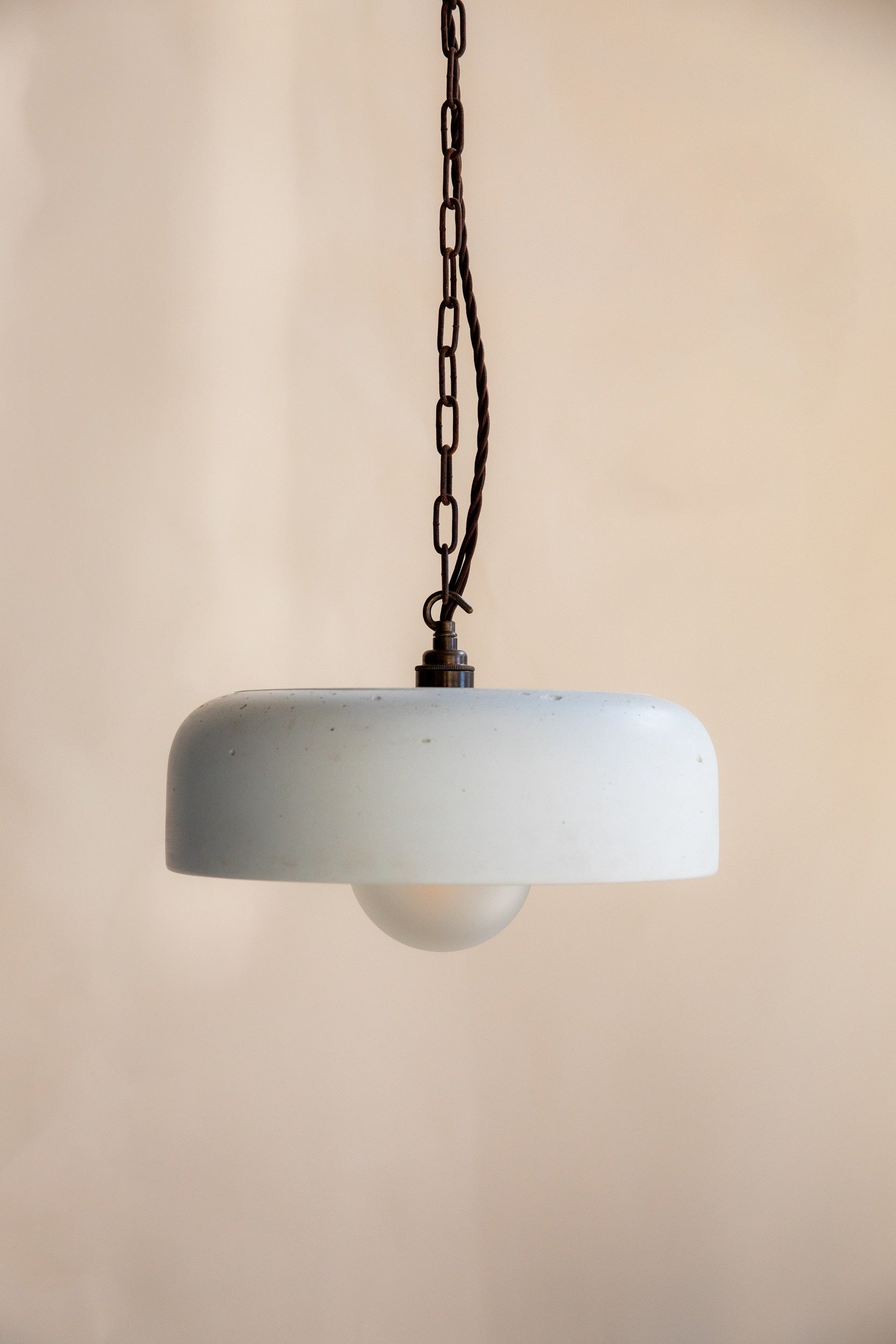 Concrete Large Wide Bowl Pendant
