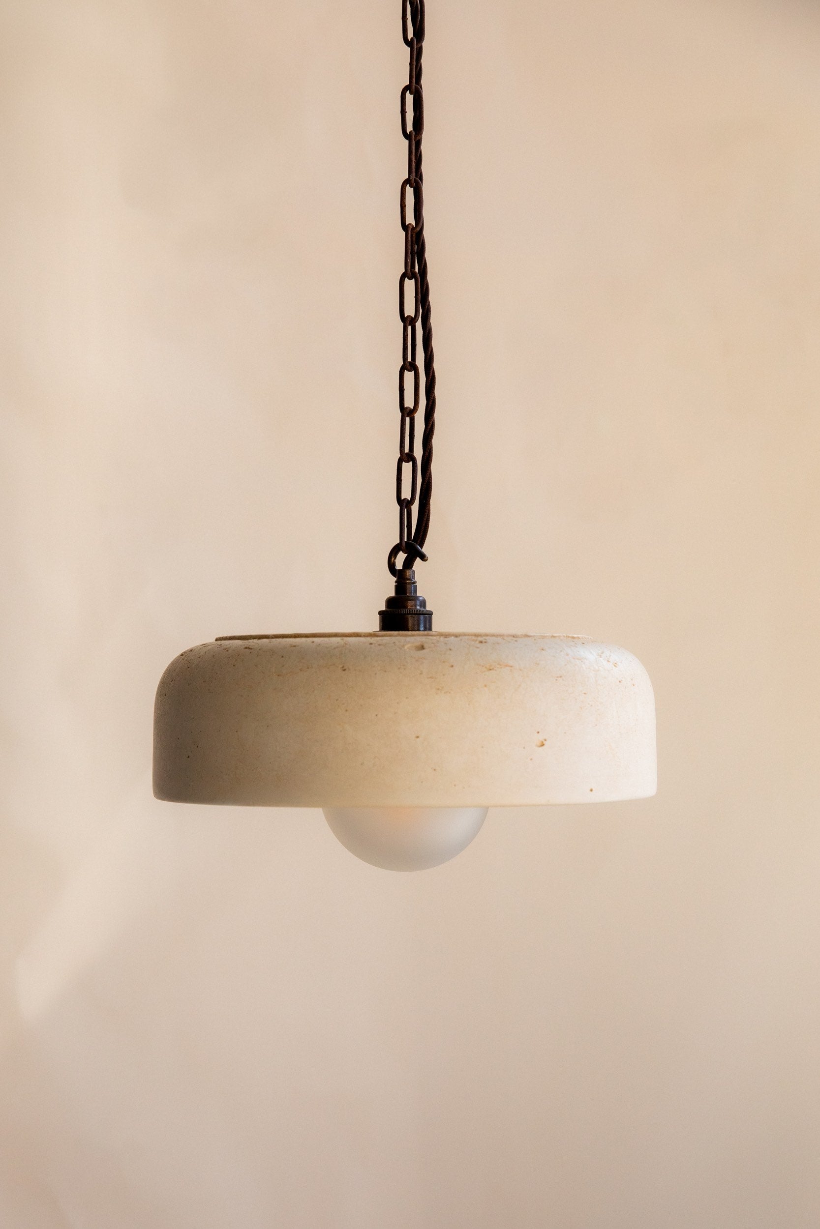 Concrete Large Wide Bowl Pendant