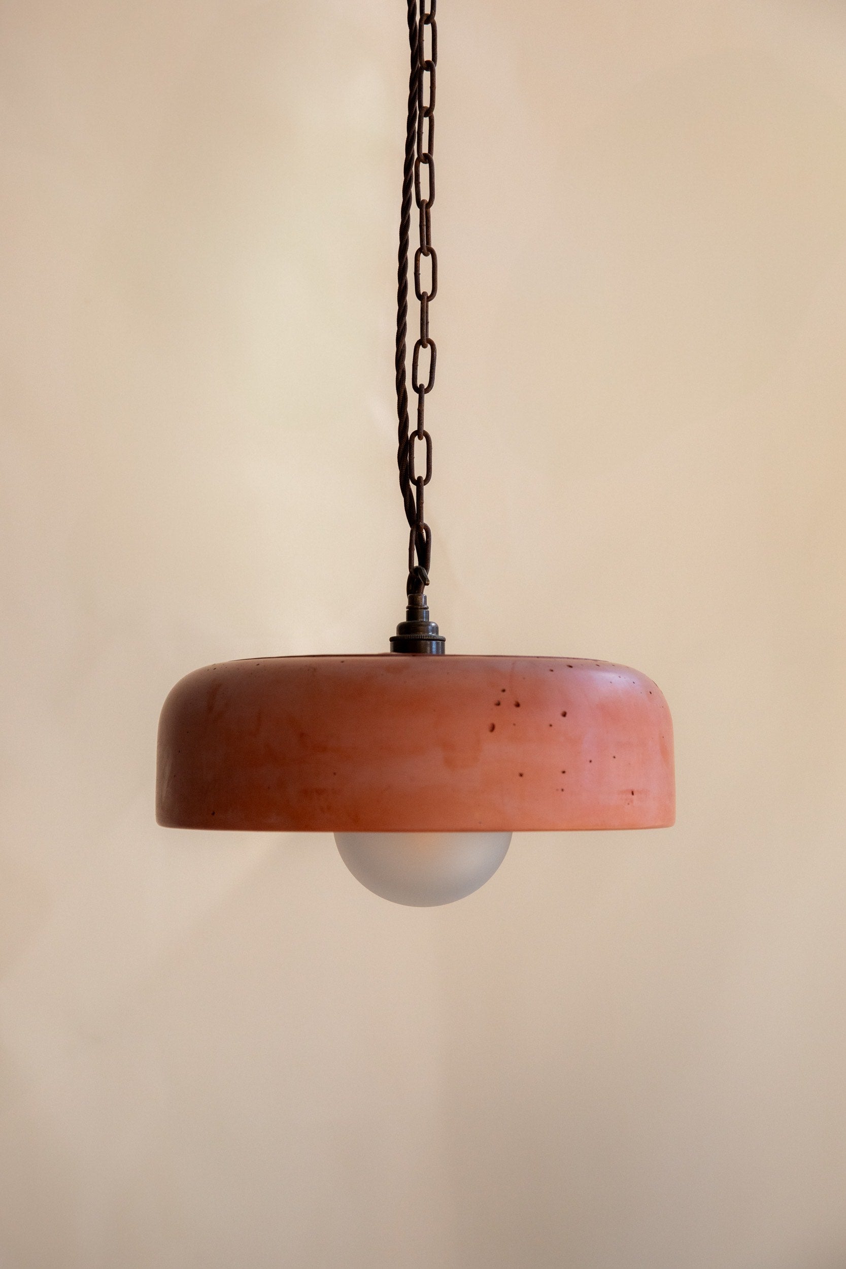 Concrete Large Wide Bowl Pendant