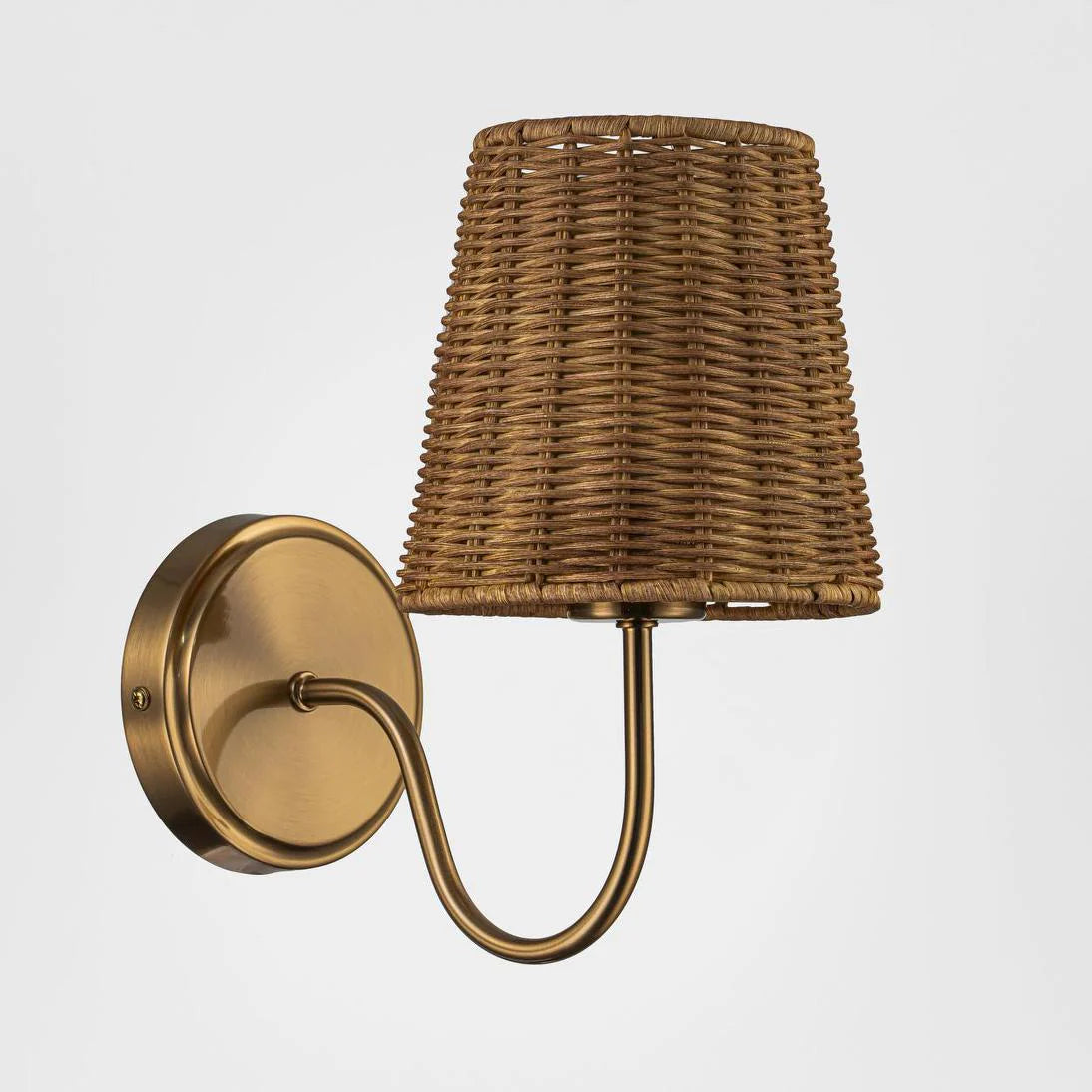 Rattan Brass Wall Light