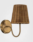 Rattan Brass Wall Light