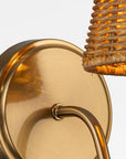 Rattan Brass Wall Light