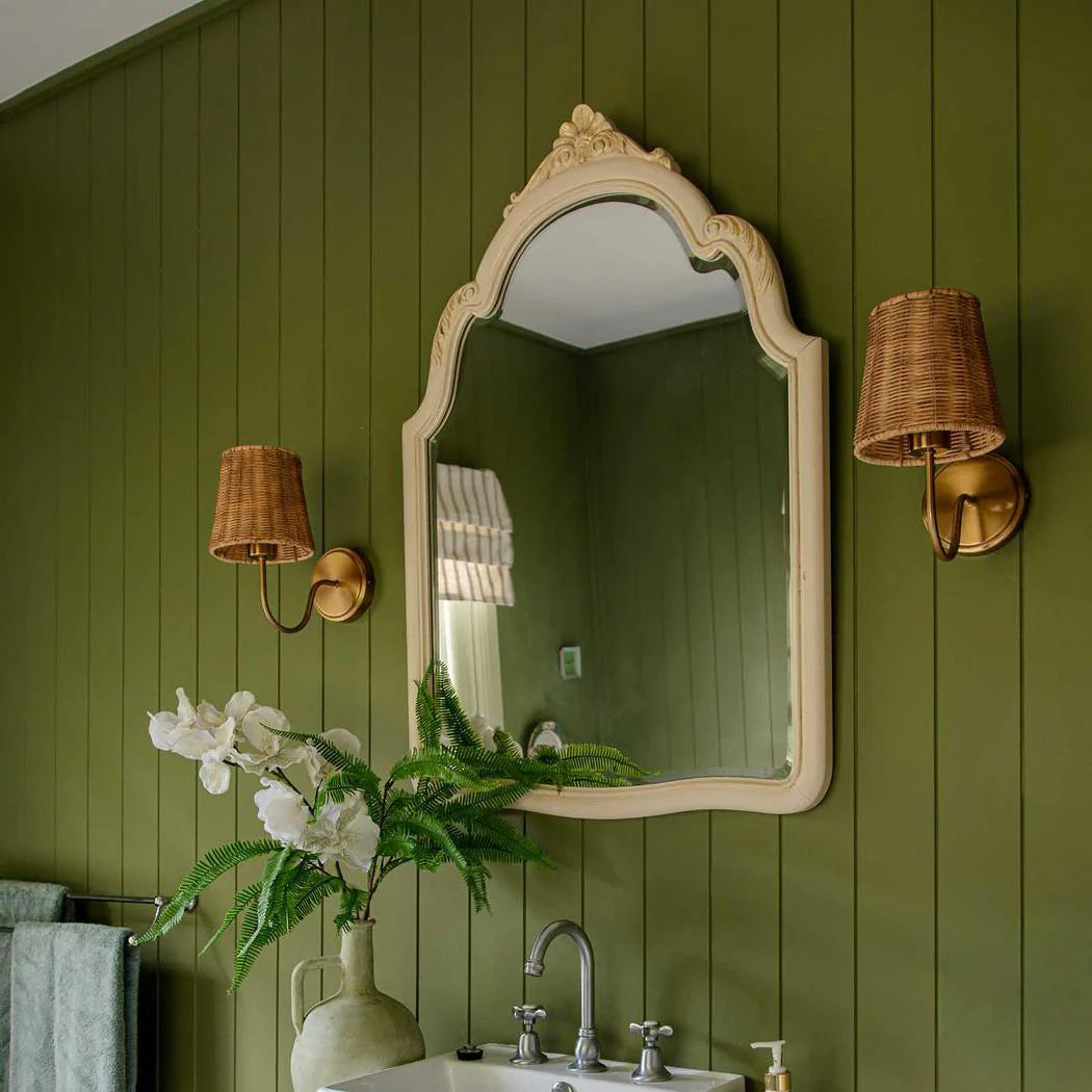 Rattan Brass Wall Light