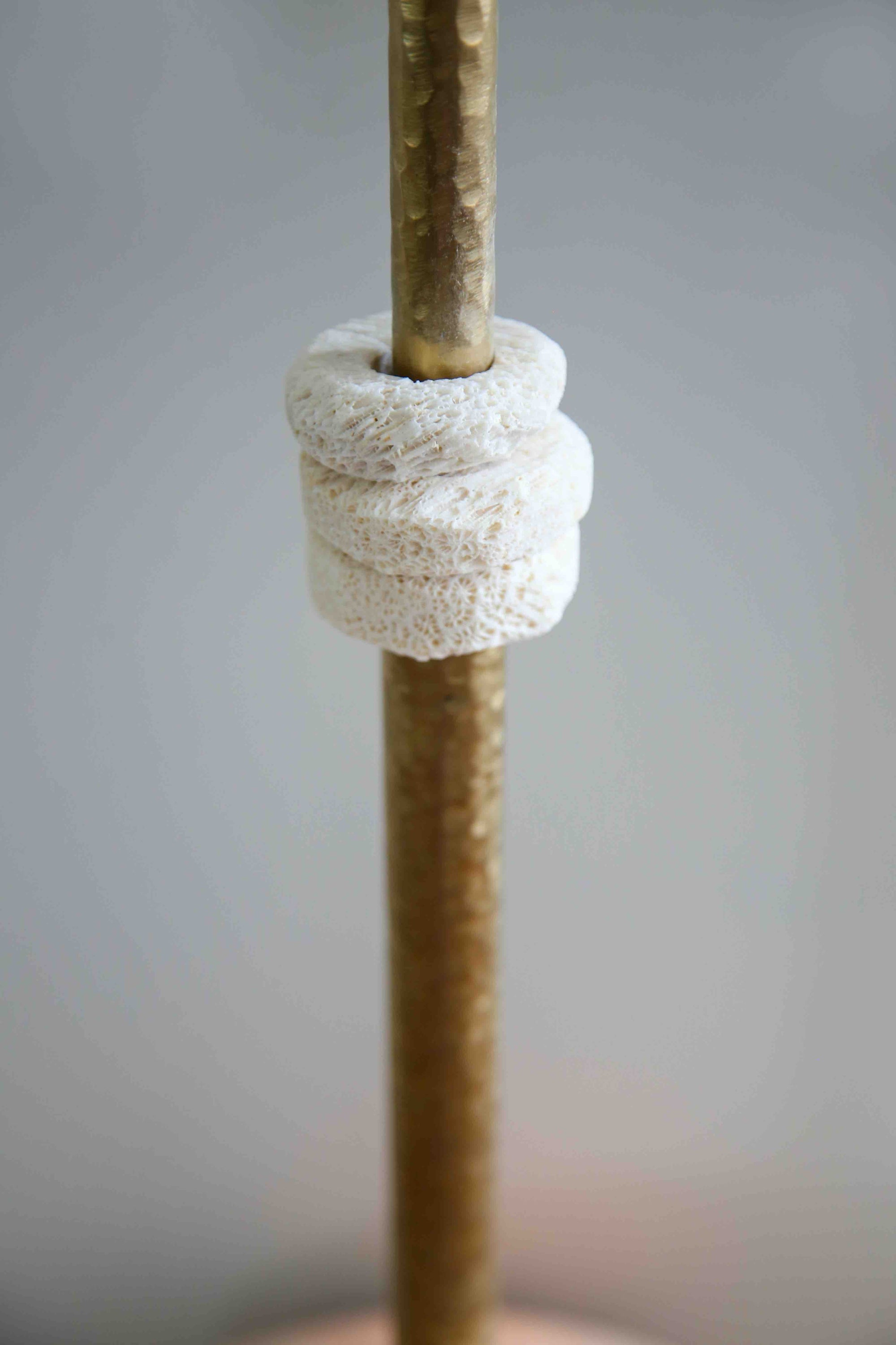 Fossil Coral Cone Pearl Hanging Pendant