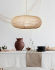 Flax Linen Oblong Shade Pendant