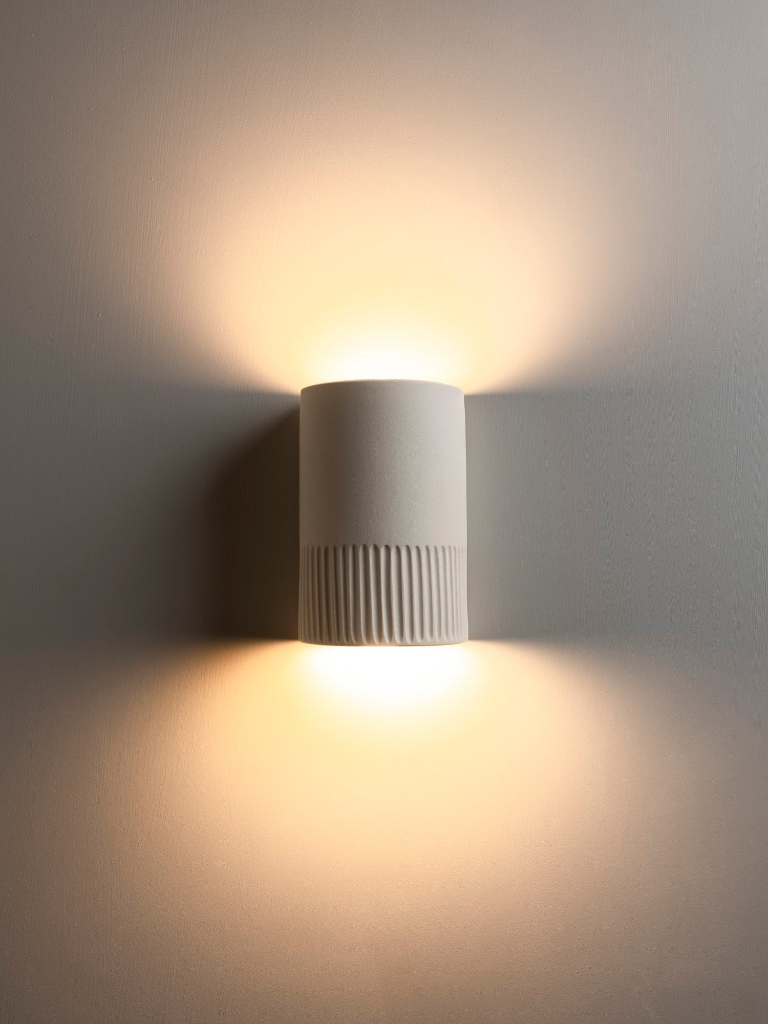 Handmade Ceramic Wall Light IP65 - Stone | Short