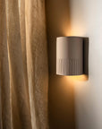 Handmade Ceramic Wall Light IP65 - Stone | Short