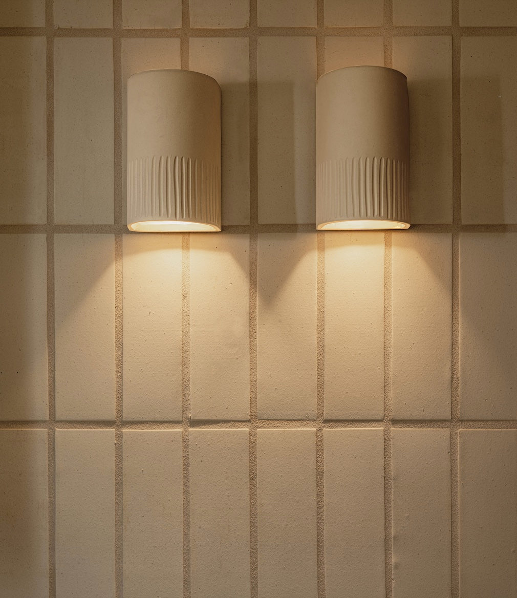 Interior Handmade Ceramic Wall Light - Stone | Short