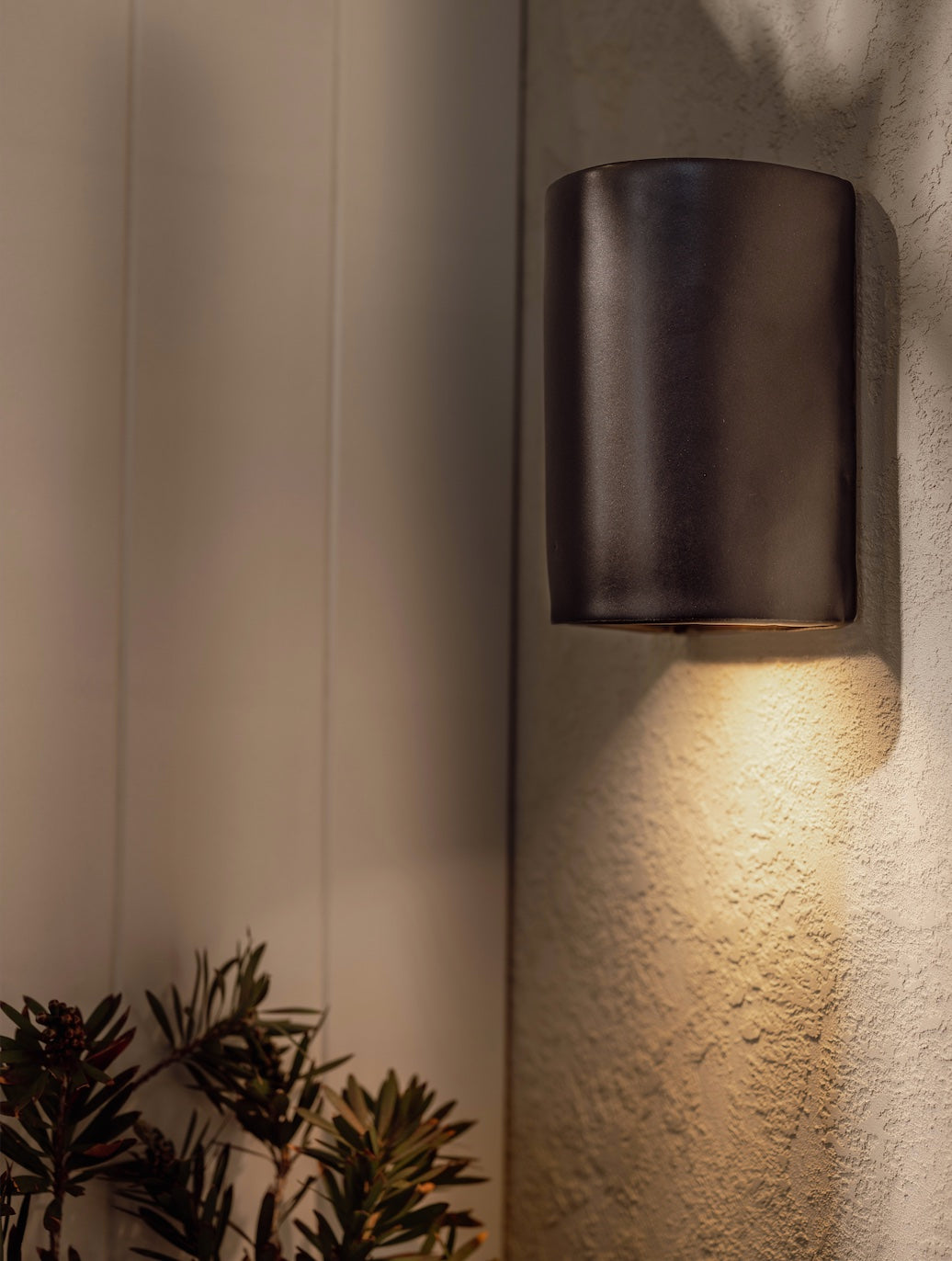 Exterior Handmade Ceramic Wall Light - Slate | Short