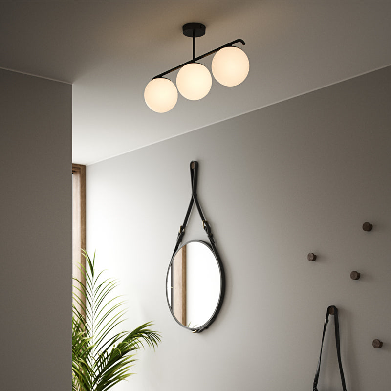 Sam Opaque Ceiling Light | Black or Brass