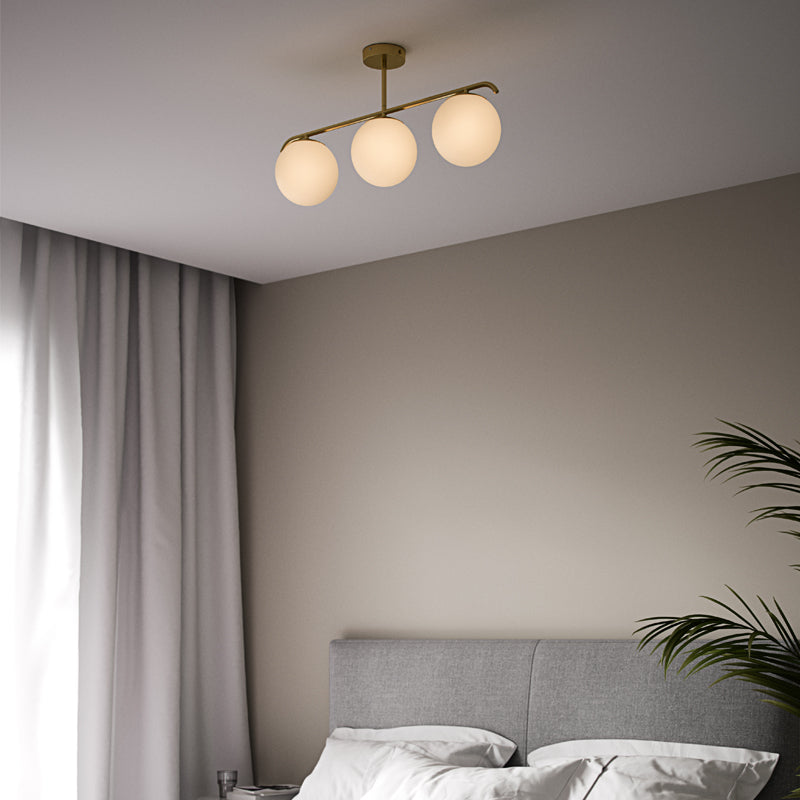 Sam Opaque Ceiling Light | Black or Brass