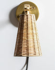 Wicker & Brass Wall Light