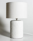 Rattan & Concrete Table Lamp | Natural or White