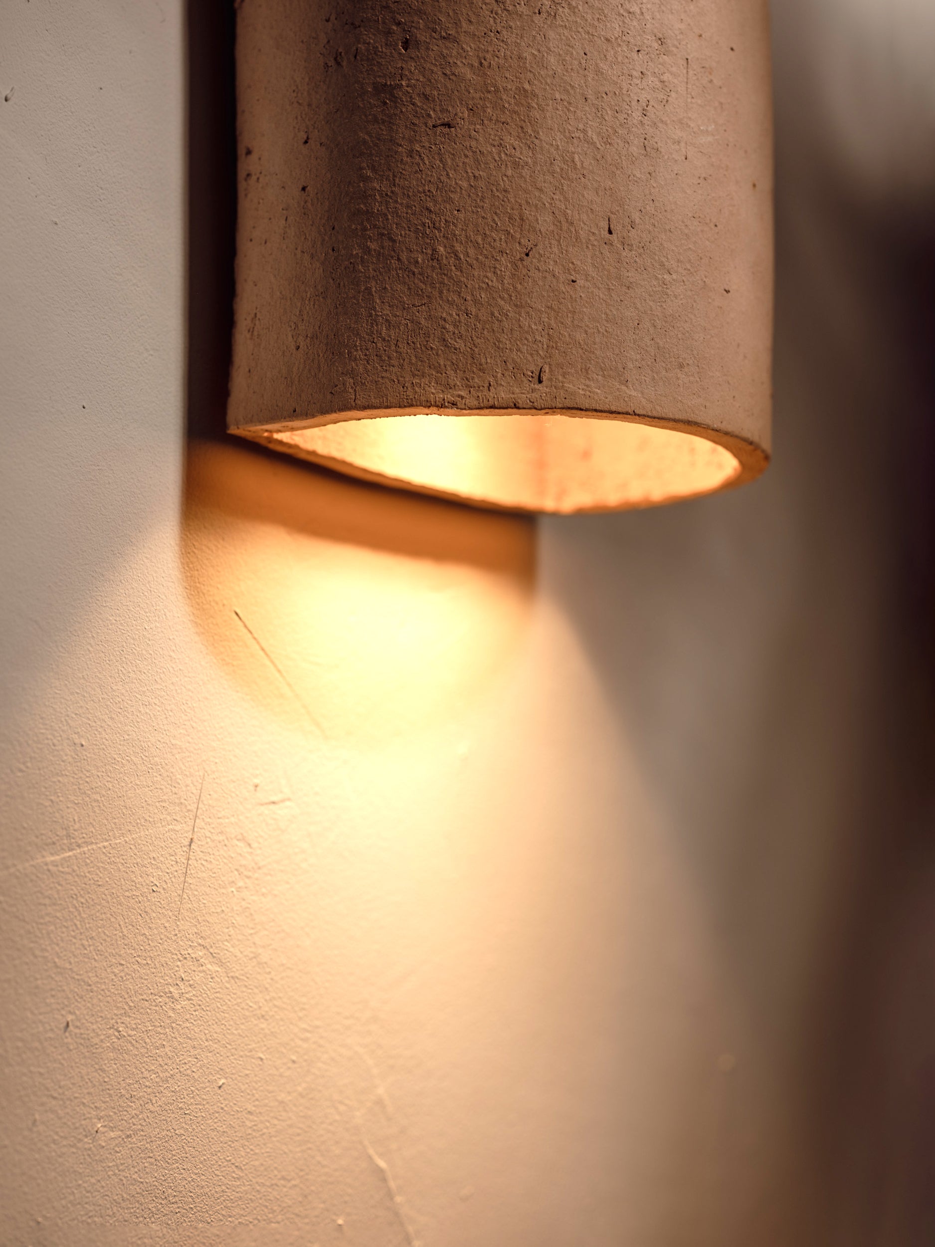 Exterior Handmade Raw Ceramic Wall Light - Nudie