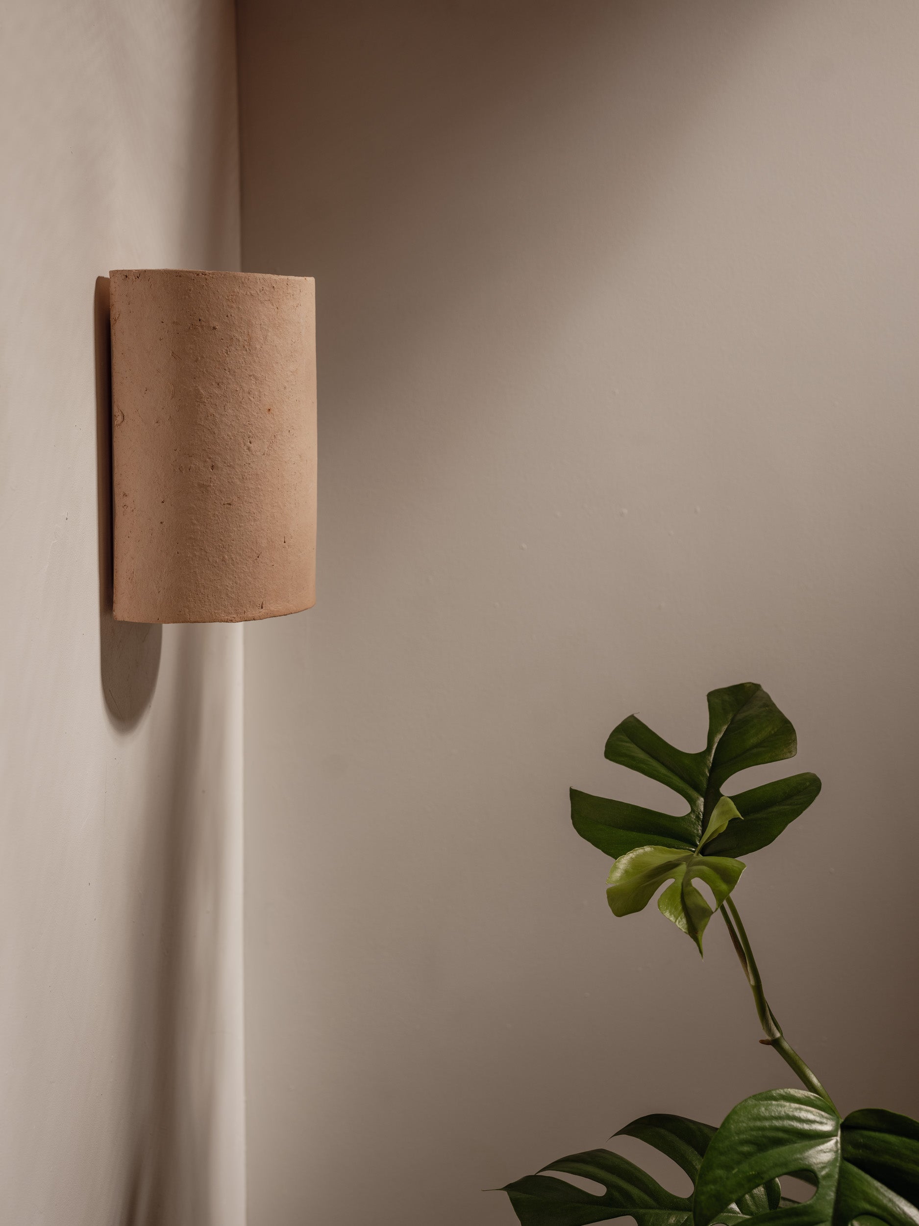 Exterior Handmade Raw Ceramic Wall Light - Nudie