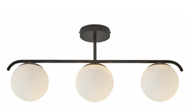 Sam Opaque Ceiling Light | Black or Brass