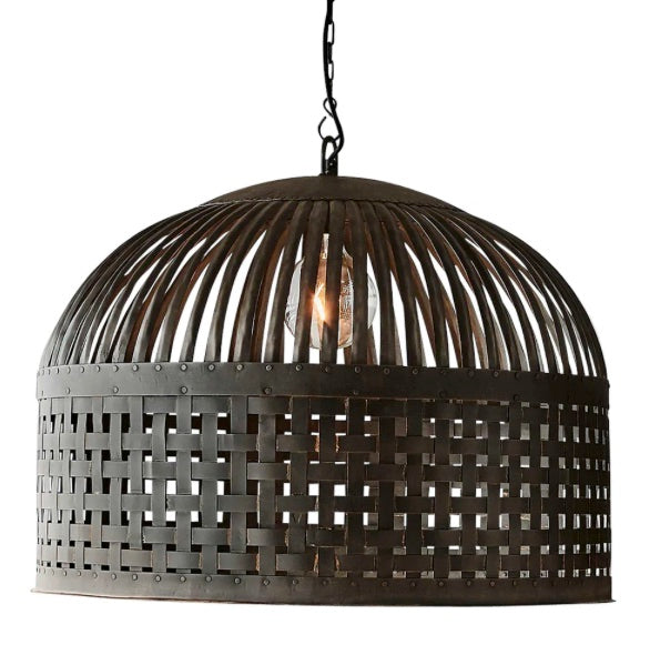 Woven Iron Pendant | Antique Black, Rust or Antique White