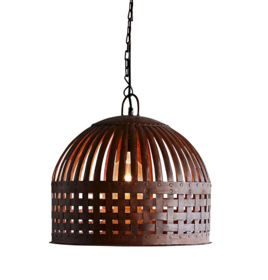 Woven Iron Pendant | Antique Black, Rust or Antique White