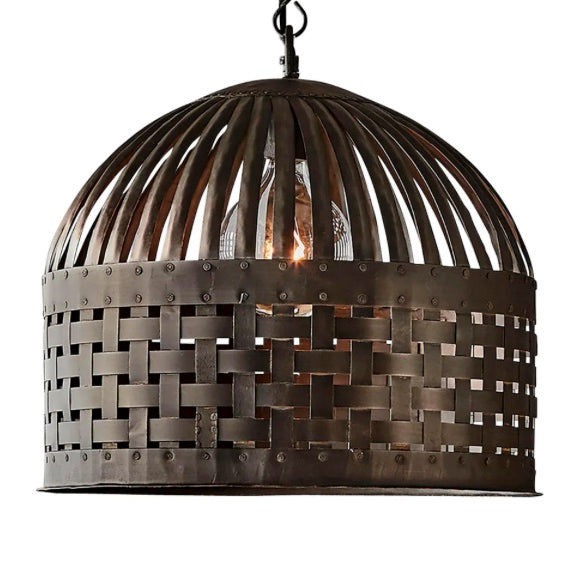 Woven Iron Pendant | Antique Black, Rust or Antique White